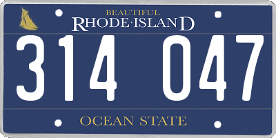 RI license plate 314047
