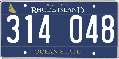 RI license plate 314048