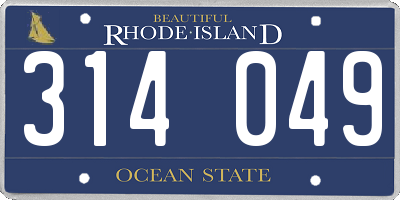 RI license plate 314049