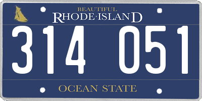 RI license plate 314051