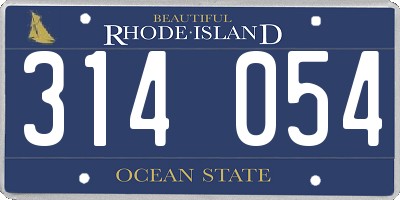 RI license plate 314054