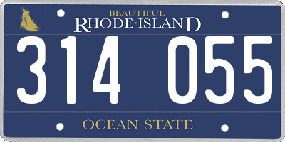 RI license plate 314055