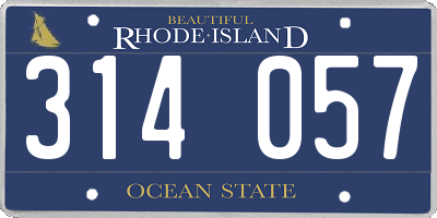 RI license plate 314057
