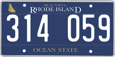 RI license plate 314059