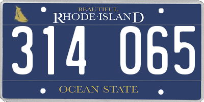 RI license plate 314065
