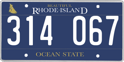 RI license plate 314067