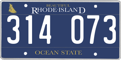 RI license plate 314073
