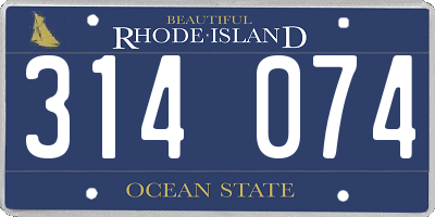 RI license plate 314074