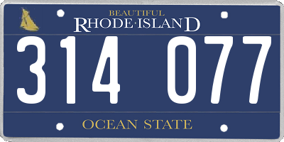 RI license plate 314077