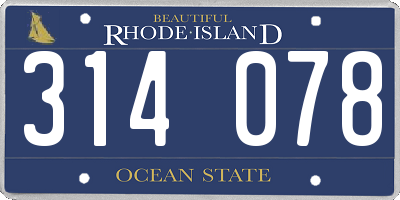RI license plate 314078