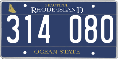 RI license plate 314080