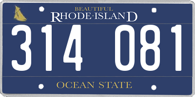 RI license plate 314081