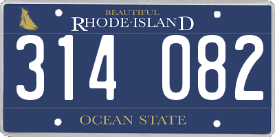 RI license plate 314082