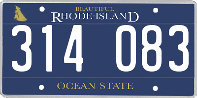 RI license plate 314083