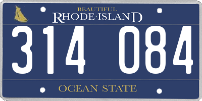 RI license plate 314084