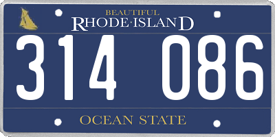 RI license plate 314086