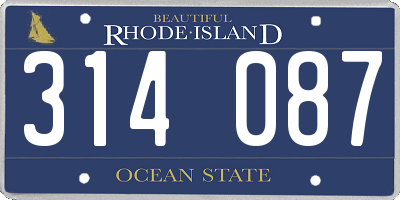 RI license plate 314087