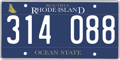 RI license plate 314088