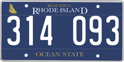 RI license plate 314093
