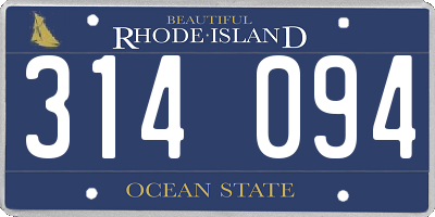 RI license plate 314094