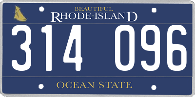 RI license plate 314096
