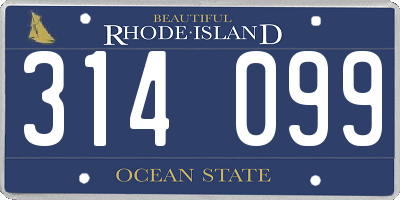 RI license plate 314099