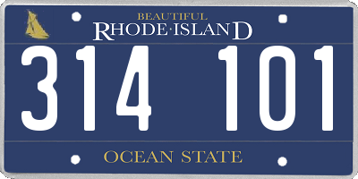 RI license plate 314101