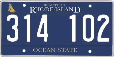 RI license plate 314102