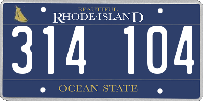 RI license plate 314104
