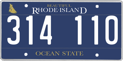 RI license plate 314110
