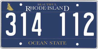 RI license plate 314112
