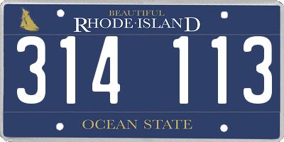 RI license plate 314113