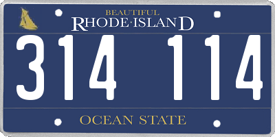 RI license plate 314114