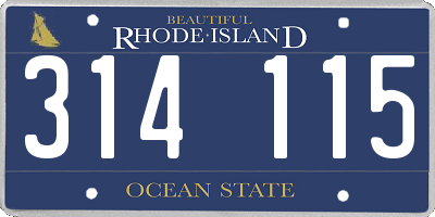 RI license plate 314115