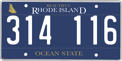 RI license plate 314116