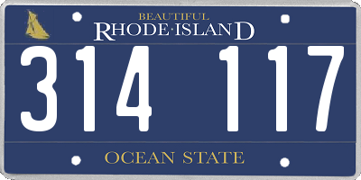 RI license plate 314117