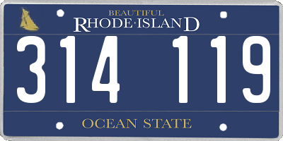 RI license plate 314119