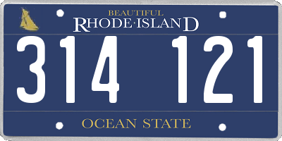 RI license plate 314121