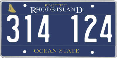 RI license plate 314124