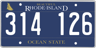 RI license plate 314126