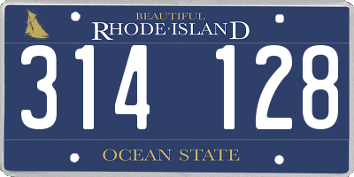 RI license plate 314128