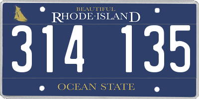 RI license plate 314135