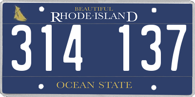 RI license plate 314137