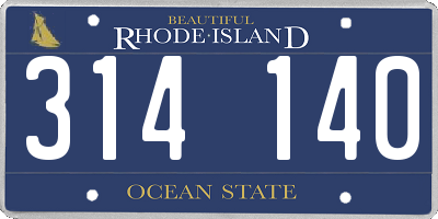 RI license plate 314140