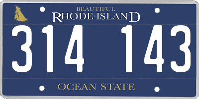 RI license plate 314143