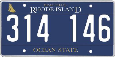 RI license plate 314146