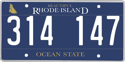 RI license plate 314147