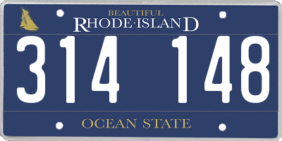 RI license plate 314148