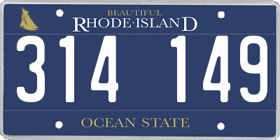 RI license plate 314149