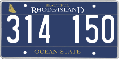 RI license plate 314150